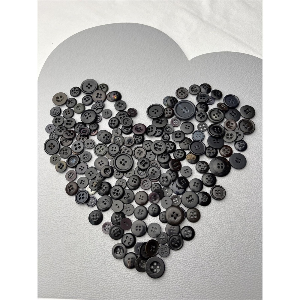 Vintage 4hole Black Button Lot Of Assorted Styles, Early Plastics Crafts 100+‎